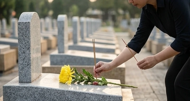 Dành tặng những cành hoa tươi và nén nhang thắp sáng cho các phần mộ lân cận để lan tỏa nghĩa tình