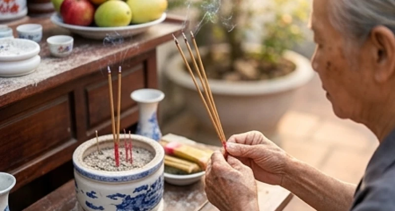 Văn khấn tạ đất đầu năm: Sắm mâm lễ và trình tự cúng bài bản 2 Gia chủ thành tâm thắp hương tạ đất vào buổi sáng sớm tháng Giêng trong tiết trời quang đãng