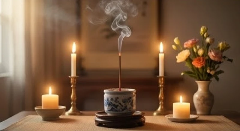 Hành động thắp nén nhang thành kính tưởng nhớ người giáo viên cũ đã khuất
