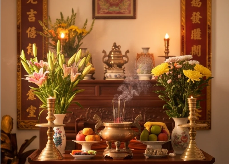 Tàn nhang cong là điềm gì: Điềm báo tâm linh và cách nhận biết 3 Bát hương nghi ngút khói trầm vào đêm giao thừa, thể hiện lòng thành kính mong cầu bình an cho gia đạo