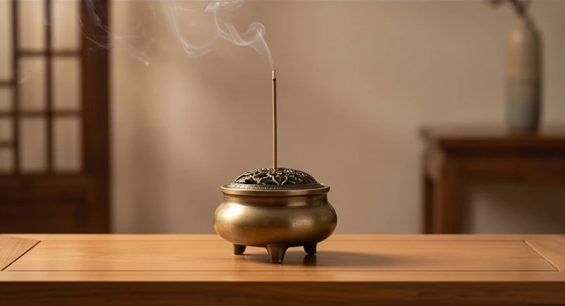 Mơ thấy gỗ trầm hương: Điềm báo hung cát và cách hóa giải 6 Thắp một nén nhang trầm hương nguyên chất trên lư hương bằng đồng cổ kính