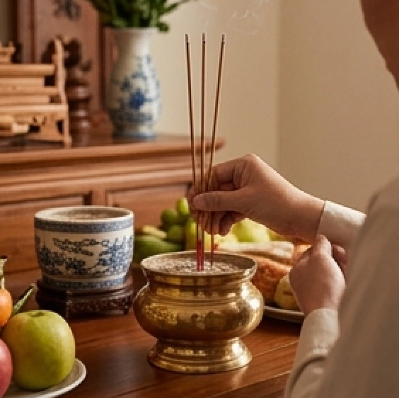 Văn khấn hết tang mẹ: Bài cúng chuẩn xưng Hiển tỷ và nghi thức 8 Gia chủ cẩn thận thắp nhang trên bàn thờ tang trước khi xê dịch đồ vật