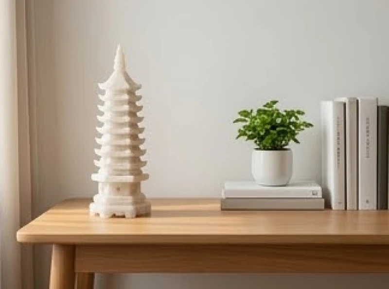 Hướng bàn học hợp tuổi Tuất: Vị trí Văn Xương & thế phòng hẹp 10 Tháp Văn Xương bằng đá thạch anh tự nhiên được đặt trang trọng ở góc trái bàn làm việc