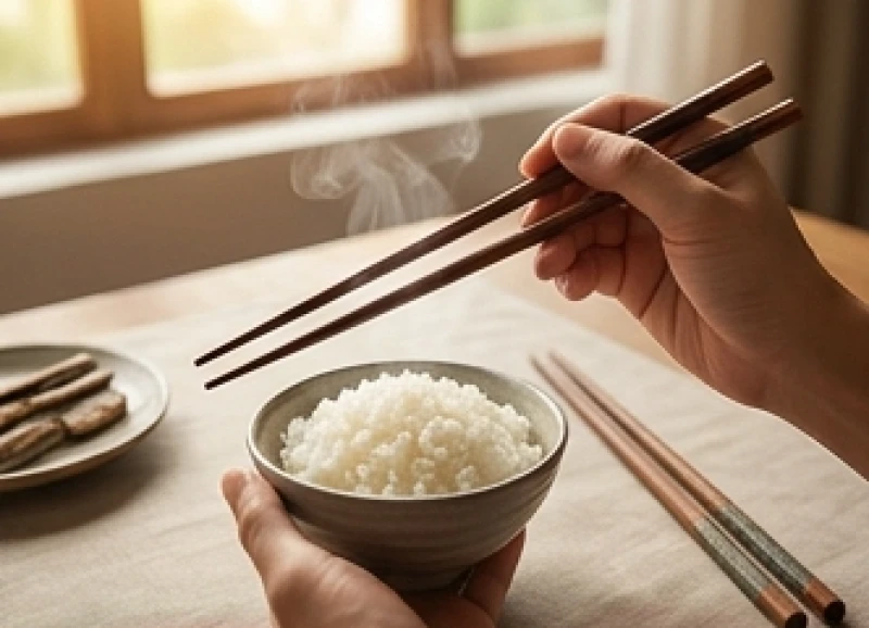 Rơi đũa là điềm gì: Lý giải thực tế và cách hóa giải tức thì 7 Người dùng bữa chủ động thay một đôi đũa gỗ mới tinh sau khi vô tình đánh rơi đũa xuống sàn