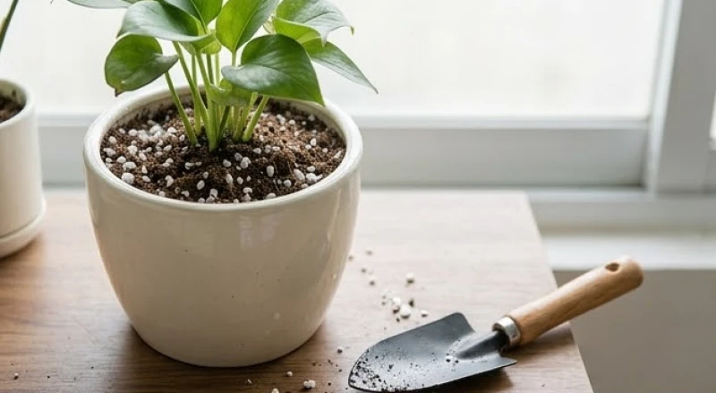 Cây héo lá đột ngột là điềm gì: Giải mã phong thủy và cách sơ cứu 12 Trồng lại cây vào một chiếc chậu mới với hỗn hợp giá thể tơi xốp nhiều đá perlite thoát nước tốt