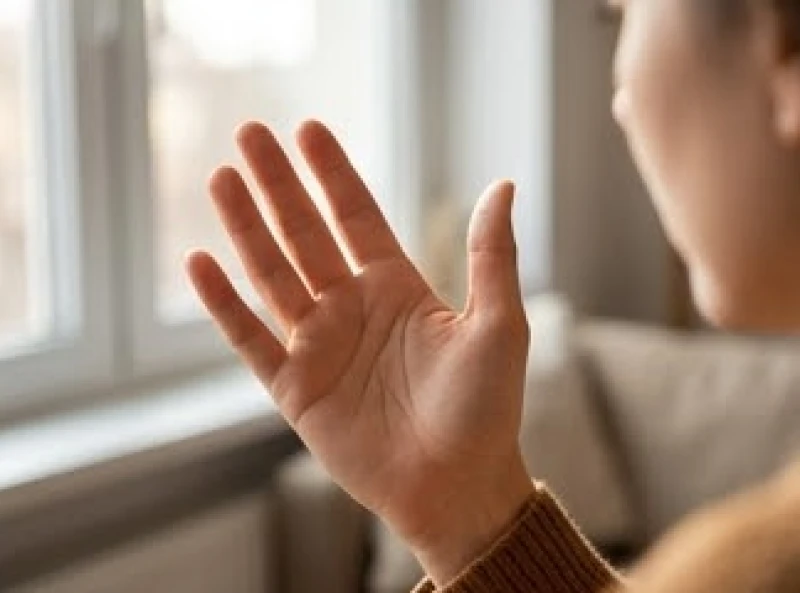 Đường chỉ tay Thái Dương: Vị trí, ý nghĩa và quy tắc xem chuẩn 10 Một người xòe tay trước ánh sáng tự nhiên để tự quan sát các nếp gấp lòng bàn tay