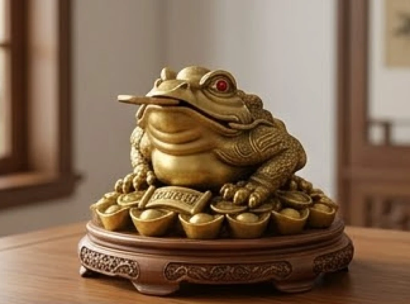 Thiềm thừ phong thủy ngậm tiền vàng quay mặt vào trong nhà để giữ gìn tài sản