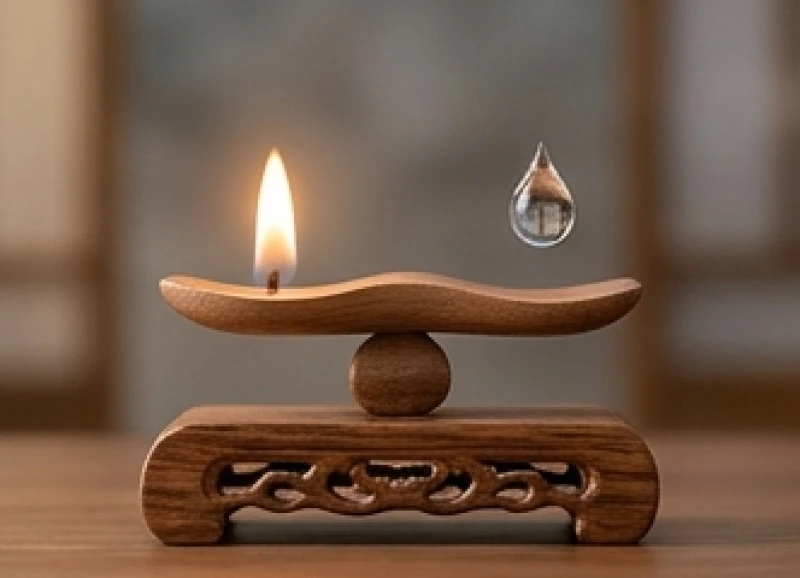 Biểu tượng ngũ hành Thủy và Hỏa đối nghịch thể hiện sự tương khắc trong bản mệnh
