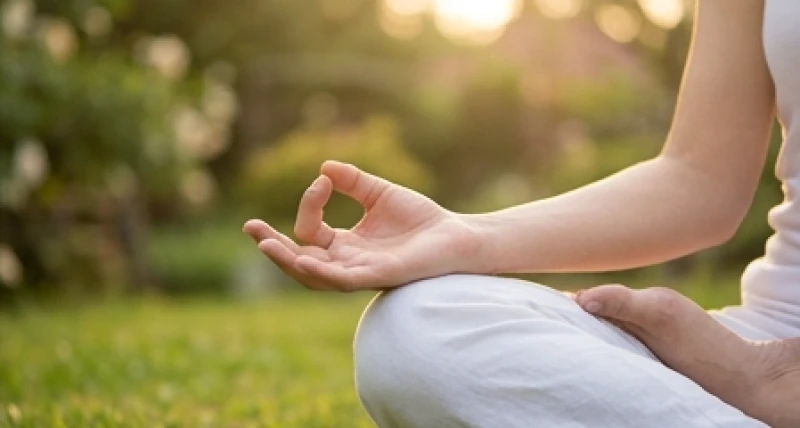 Bàn tay có hai đường chỉ tay: Giải mã vận mệnh nam nữ chuẩn xác 7 Một người đang ngồi thiền với đôi bàn tay có hai đường chỉ tay đặt ngửa trên đầu gối thư giãn