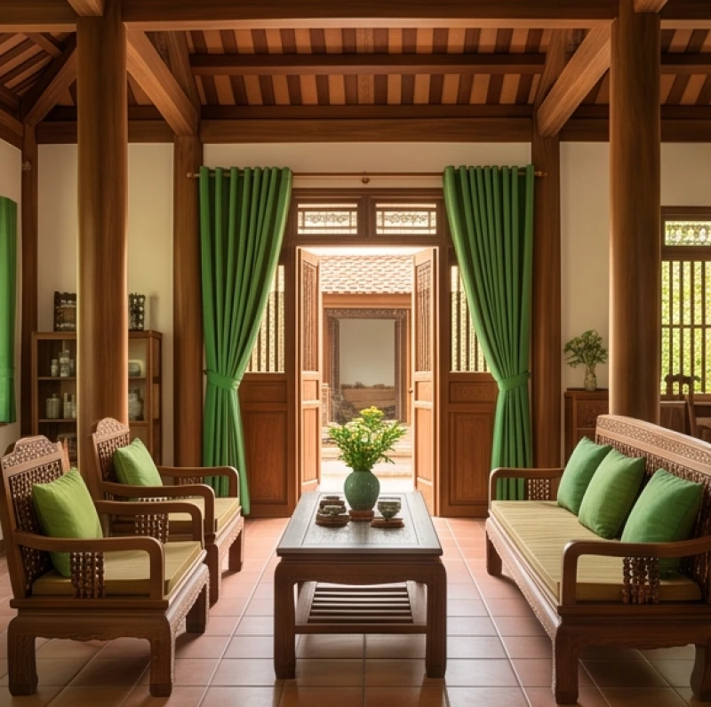 Tuổi Kỷ Hợi 1959: Tra cứu bản mệnh, hướng nhà và màu hợp 4 Căn phòng trang trí bằng gỗ tự nhiên kết hợp rèm cửa xanh lá mang lại cảm giác thư thái