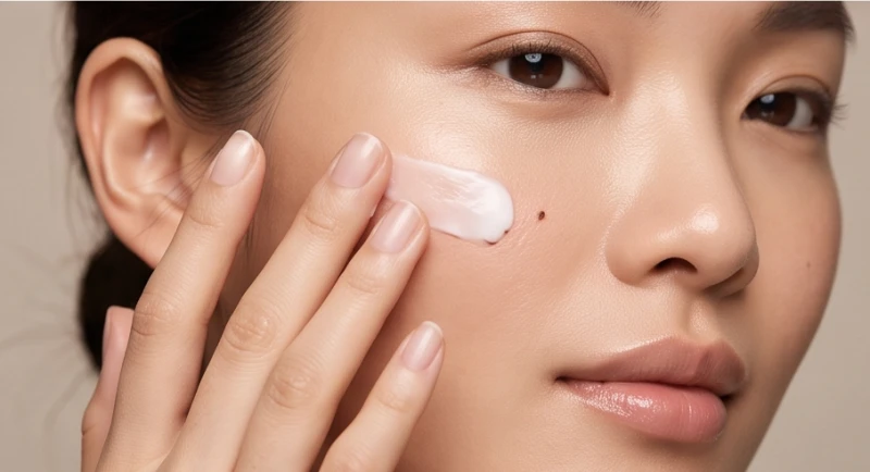 Chăm sóc vùng da mặt vừa được tẩy nốt ruồi bằng cách thoa kem phục hồi dịu nhẹ