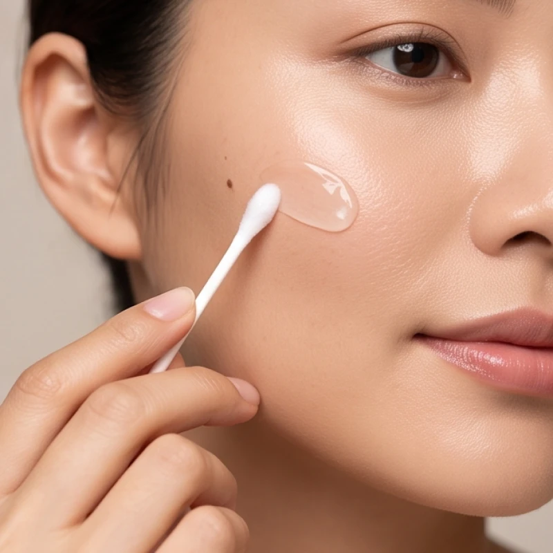 Vị trí nốt ruồi trên mặt không nên xóa & quy tắc tẩy an toàn 8 Thao tác dùng tăm bông bôi kem tái tạo lên vùng da vừa được can thiệp xóa nốt ruồi