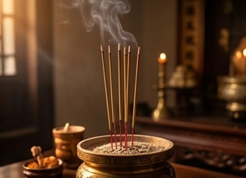 Văn khấn đốt quần áo cho người mất: Đúng nghi thức theo từng dịp 2 Nhang trên ban thờ đang cháy được hai phần ba tuần báo hiệu thời điểm thích hợp để bắt đầu xin phép đem hóa vàng
