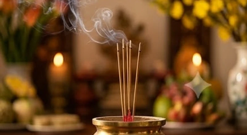 Văn khấn gia tiên mùng 1 Tết: Bài cúng chuẩn và trình tự hạ lễ 8 Nén hương trên ban thờ cháy tàn dần qua hai phần ba chiều dài, báo hiệu thời điểm thích hợp để gia chủ xin phép hạ lễ