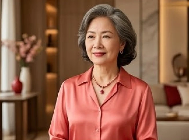 Nữ giới sang trọng trong chiếc váy lụa màu hồng san hô kết hợp cùng phụ kiện trang sức đá quý
