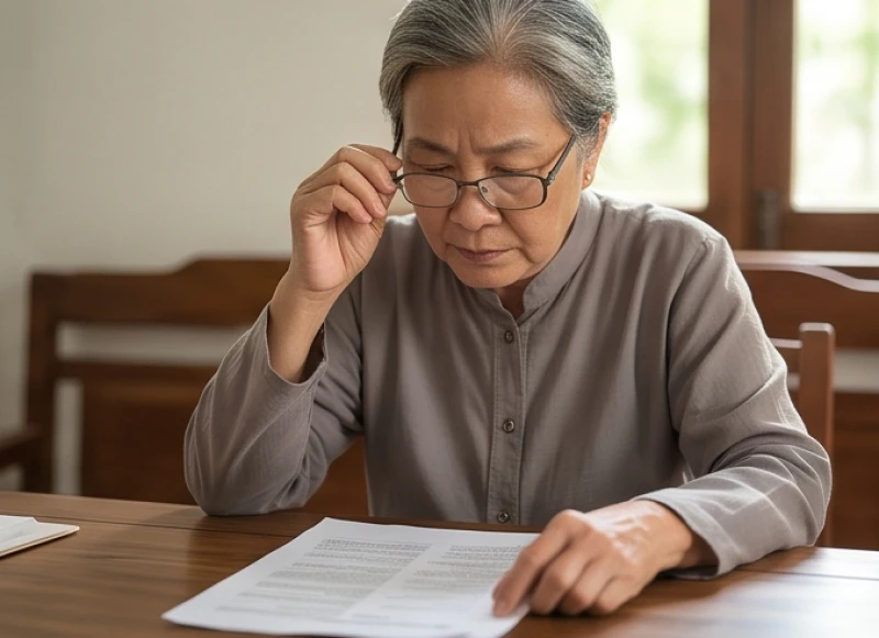 Người cao tuổi cẩn trọng đọc kỹ các điều khoản trước khi ký kết văn bản hành chính