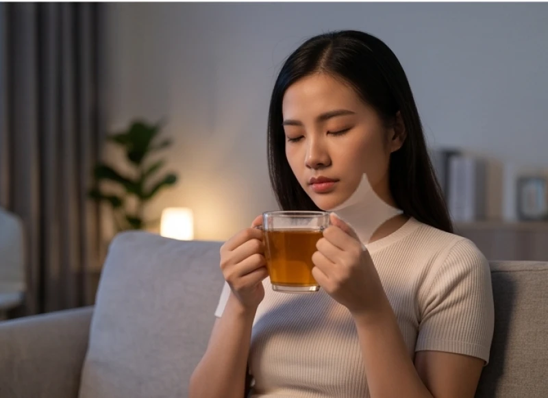 Nhân viên trẻ tuổi pha trà thư giãn trên sofa sau chuỗi ngày tăng ca chạy deadline các dự án cuối năm