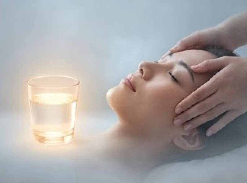 Ly nước ấm và đôi bàn tay xoa dịu thái dương giúp giảm bớt căng thẳng sau khi trải qua giấc mơ thấy răng sắp rụng