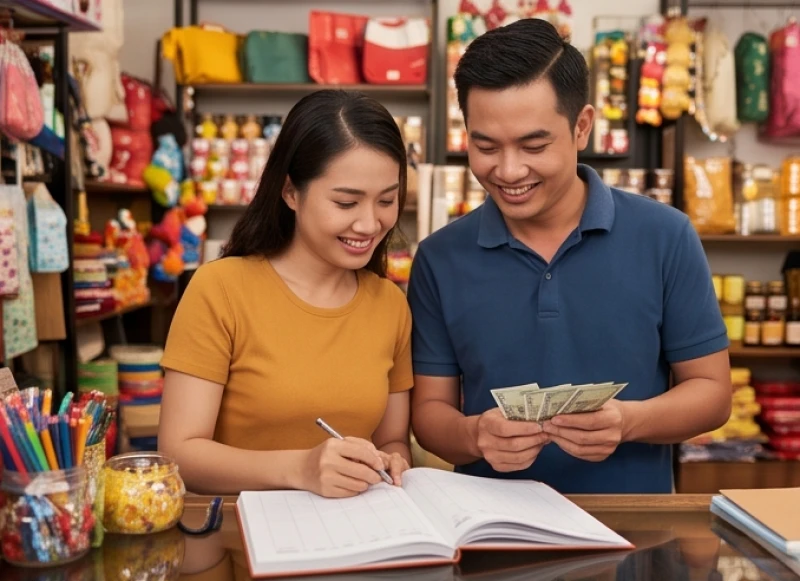 Gia đình kinh doanh phấn khởi tổng kết lợi nhuận và doanh thu bán lẻ đạt được vào những tháng cuối năm