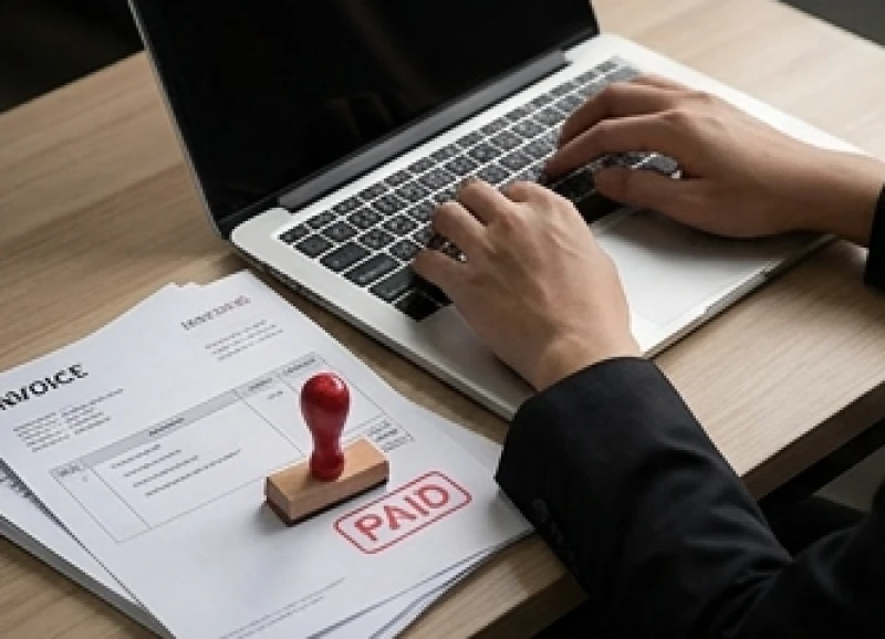 Kế toán viên đang rà soát hồ sơ yêu cầu tất toán và thu hồi công nợ xấu cuối năm