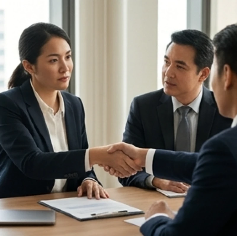 Hai đối tác kinh doanh đang trao đổi mềm mỏng nhưng kiên quyết về việc thu hồi công nợ