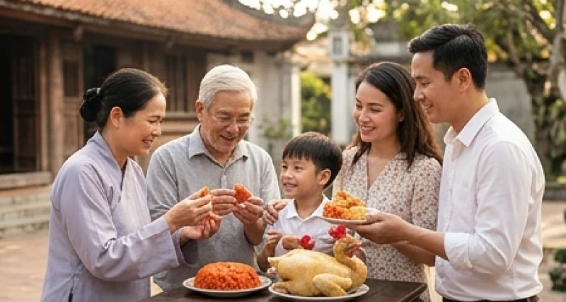 Văn khấn xin lộc Đền Và: Bài cúng chuẩn và trình tự dâng lễ 8 Gia đình hoan hỉ nhận lộc Thánh sau khi hoàn thành nghi thức dâng hương và hóa sớ tại đền