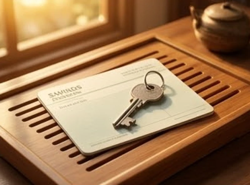 Tài lộc tuổi Mùi: Bản đồ dòng tiền 2026 và vị trí chiêu tài 4 Sổ tiết kiệm và chìa khóa nhà đặt cạnh khay trà gỗ nhãn tượng trưng cho dòng tiền thụ động từ tích lũy