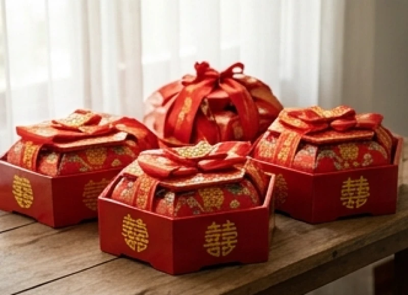 Tuổi Dậu Cưới Ngày Nào Tốt: Lịch Đại Lợi & Thủ Tục Hóa Giải 8 Mâm sính lễ đỏ thắm được chuẩn bị tươm tất cho ngày rước dâu chính thức để hoàn thành trọn vẹn nghi thức đón dâu hai lần