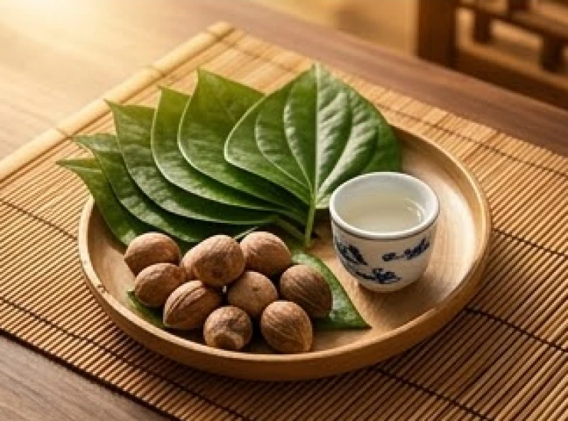 Khay lễ vật cúng động thổ truyền thống với trầu cau và rượu trắng chuẩn bị cho nghi thức khởi công