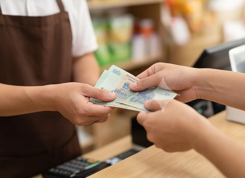 Giao dịch thanh toán nhanh chóng bằng tiền mặt trong ngày đầu mở hàng