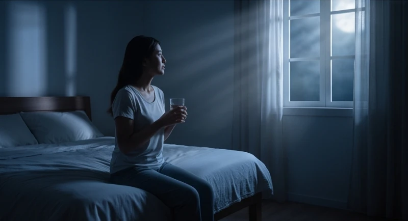 Mơ thấy xác chết dưới sông: Điềm báo và bảng số may mắn 6 Một người ngồi bật dậy trên giường hít thở sâu sau khi trải qua giấc mơ căng thẳng