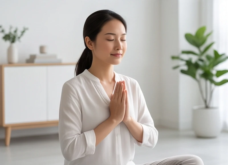 Văn khấn sám hối tại nhà: Bài khấn và trình tự thực hành chi tiết 9 Hành giả nhắm mắt tĩnh tâm để thực hành pháp sám hối bằng tâm trí giữa nhịp sống bận rộn nhiều áp lực