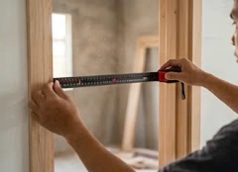 Thước Lỗ Ban 52.2cm được dùng để đo kích thước thông thủy của khung cửa chính bằng gỗ