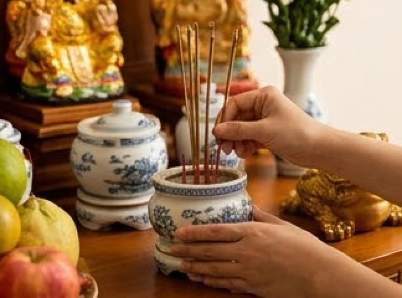 Cách bài trí bàn thờ Thần Tài cho tuổi Mão: sơ đồ chi tiết 10 Gia chủ nhẹ nhàng tỉa chân nhang và lau dọn bàn thờ Thần Tài