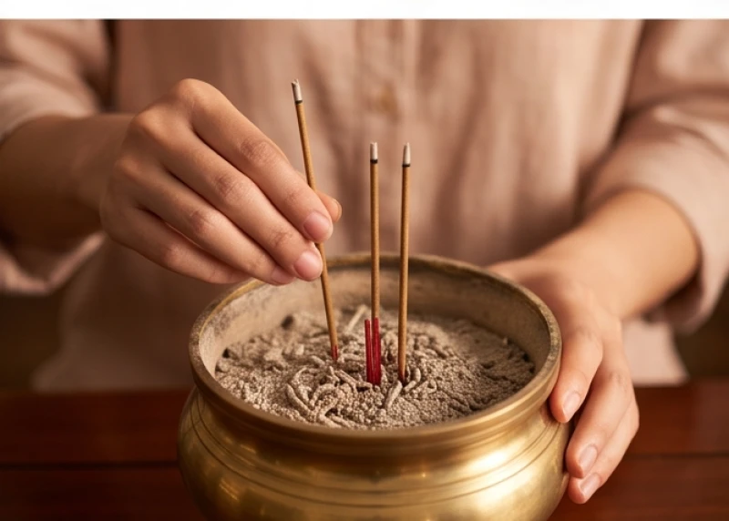 Tàn nhang cong là điềm gì: Điềm báo tâm linh và cách nhận biết 9 Rút bớt chân nhang cũ lộn xộn và chỉ giữ lại số lẻ chân hương mồi tại vị trí trung tâm của bát hương