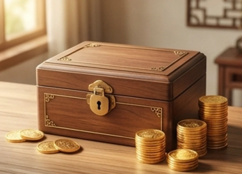 Tài lộc tuổi Hợi năm 2027: Xếp hạng nạp âm và lộ trình 12 tháng 4 Hộp tiết kiệm và những đồng xu vàng xếp ngay ngắn thể hiện việc tích lũy tài sản an toàn cho tuổi hưu trí