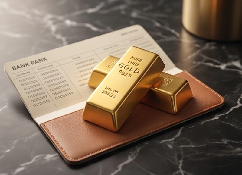 Những thỏi vàng miếng và sổ tiết kiệm được đặt trang trọng nhằm mục đích tích lũy phòng thủ