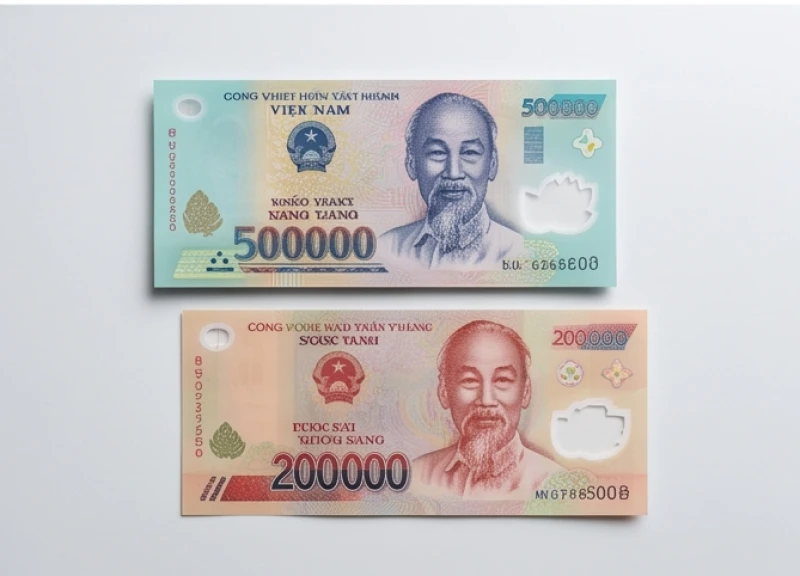 Mơ thấy tờ tiền 500: Giải mã góc nhìn tâm lý & bộ số tài lộc 9 Sự tương phản màu sắc rõ rệt giữa tờ tiền 500 nghìn lơ lửng và tờ 200 nghìn đồng màu đỏ đồng
