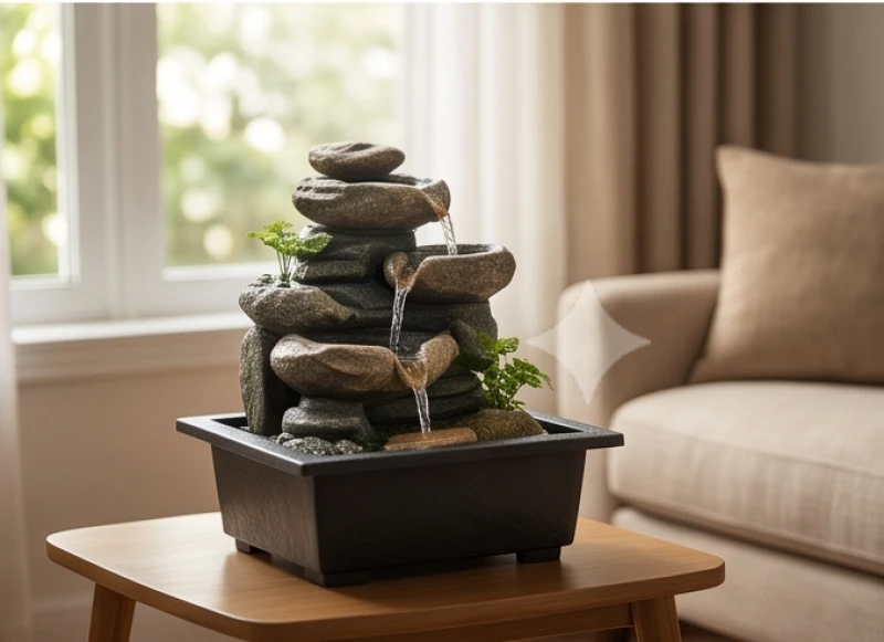 Tuổi Thìn hợp tuổi nào: Tra cứu chi tiết và cách hóa giải 11 Hòn non bộ mini với dòng nước chảy róc rách trang trí tại góc phòng khách giúp tiết chế hành Thổ