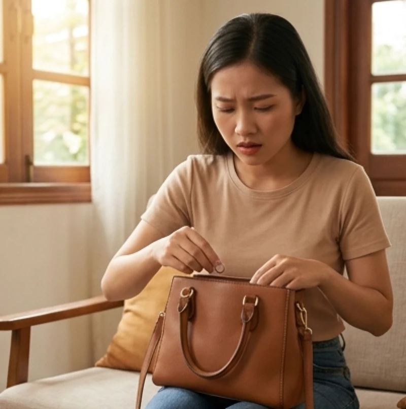 Mất nhẫn đôi là điềm gì: Giải mã tâm linh và kịch bản thú nhận 1 Cô gái bối rối tìm kiếm chiếc nhẫn đôi bị thất lạc trong túi xách cá nhân