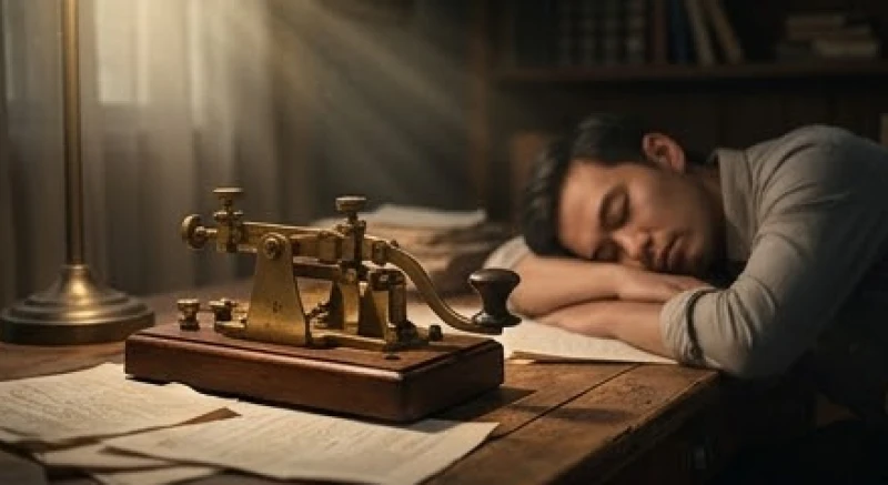 Giấc mơ tiên tri có thật không: Giải mã góc nhìn khoa học 1 Người đàn ông ngủ gật bên máy điện tín giữa những bản tin về sự cố bất thường
