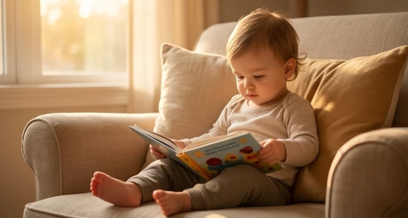 Bé con say sưa đọc sách thể hiện tính cách điềm đạm và suy nghĩ sâu sắc