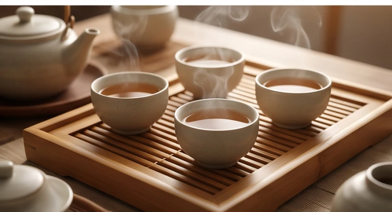Không gian trà đạo thanh tịnh thể hiện sự điềm đạm và thấu hiểu trong tính cách tuổi Hợi
