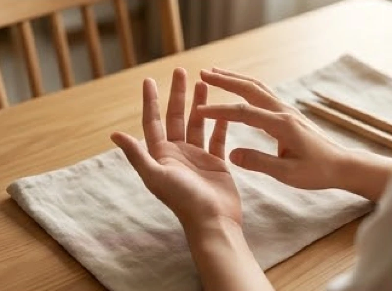 Người phụ nữ dùng tay bấm đốt ngón tay để nhẩm tính cung mệnh phong thủy theo năm sinh