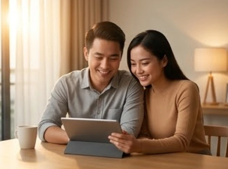 Tử vi trọn đời tuổi Tân Mùi 1991 nam mạng: Mốc 30-40 tuổi 2 Cặp đôi hạnh phúc đang cùng nhau trò chuyện và lên kế hoạch tài chính cho tương lai gia đình