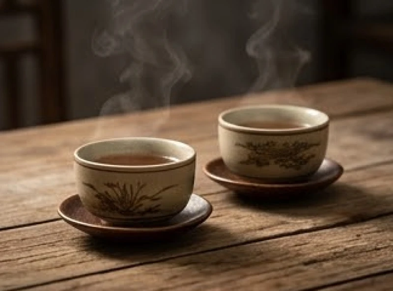 Tử vi trọn đời tuổi Kỷ Mão 1999 nam mạng: Lộ trình và cách hóa giải 3 Hai chén trà gốm sứ đặt cách xa nhau trên bàn gỗ mộc biểu thị sự mâu thuẫn trong tình cảm
