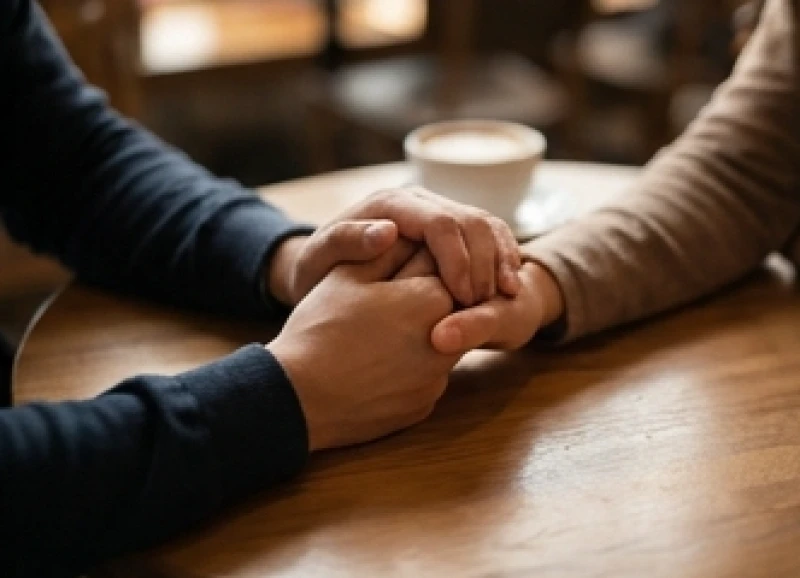 Hai bàn tay nắm chặt lấy nhau thể hiện sự gắn kết tình cảm và sự nồng nhiệt trong tình yêu