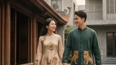Đôi lứa hạnh phúc đại diện cho bức tranh tình duyên tuổi dần năm 2027 đầy viên mãn