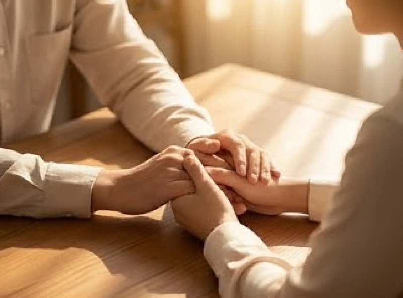 Hai bàn tay nắm chặt nhau thể hiện hạnh phúc viên mãn trong hôn nhân của nữ Đinh Sửu