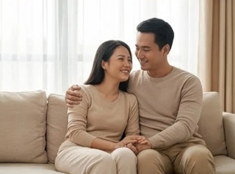 Cặp đôi chia sẻ khoảnh khắc bình yên và thấu hiểu trong đời sống tình cảm hàng ngày